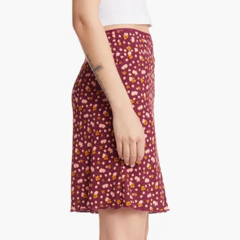 Free People IRL Midi Skirt Size 4 Green - Picture 2 of 7
